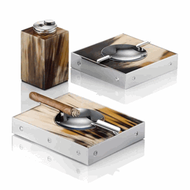 Luxury Custom Made Horn Cigar Lighter & Ash Tray Set * Items Available Individually 