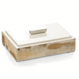 Luxury Custom Made Ivory Horn Ivory Lacquer Jewelry Box * 2 x 11 x 8 inches