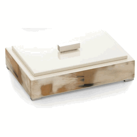 Luxury Custom Made Ivory Horn Ivory Lacquer Jewelry Box * 2 x 9 x 6 inches