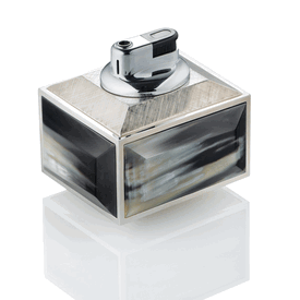 Luxury Custom Made Horn Lighter * Chromed Brass Accents * Sq: 3 inches